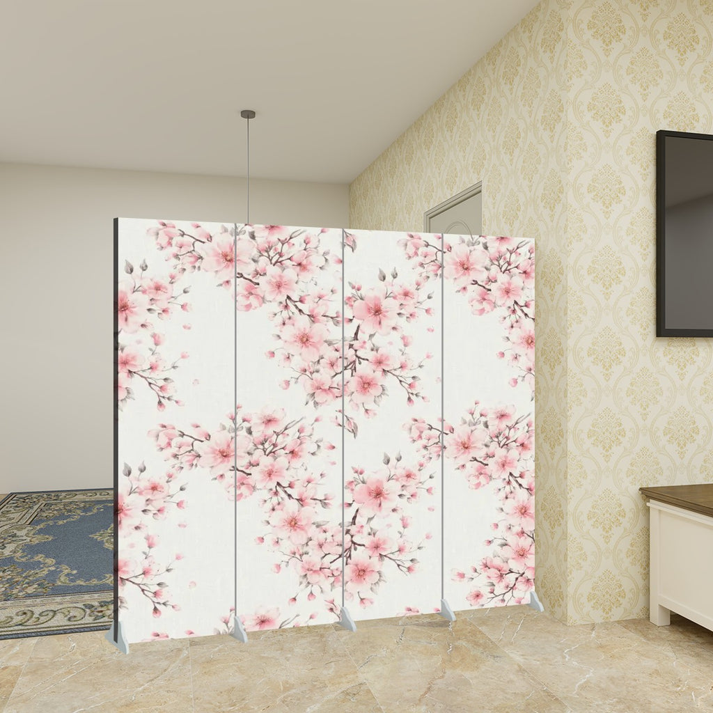Cherry Blossom Room Divider Folding Screen 4 Panel