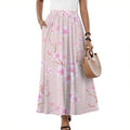 Cherry Blossom Midi Skirt with Pockets