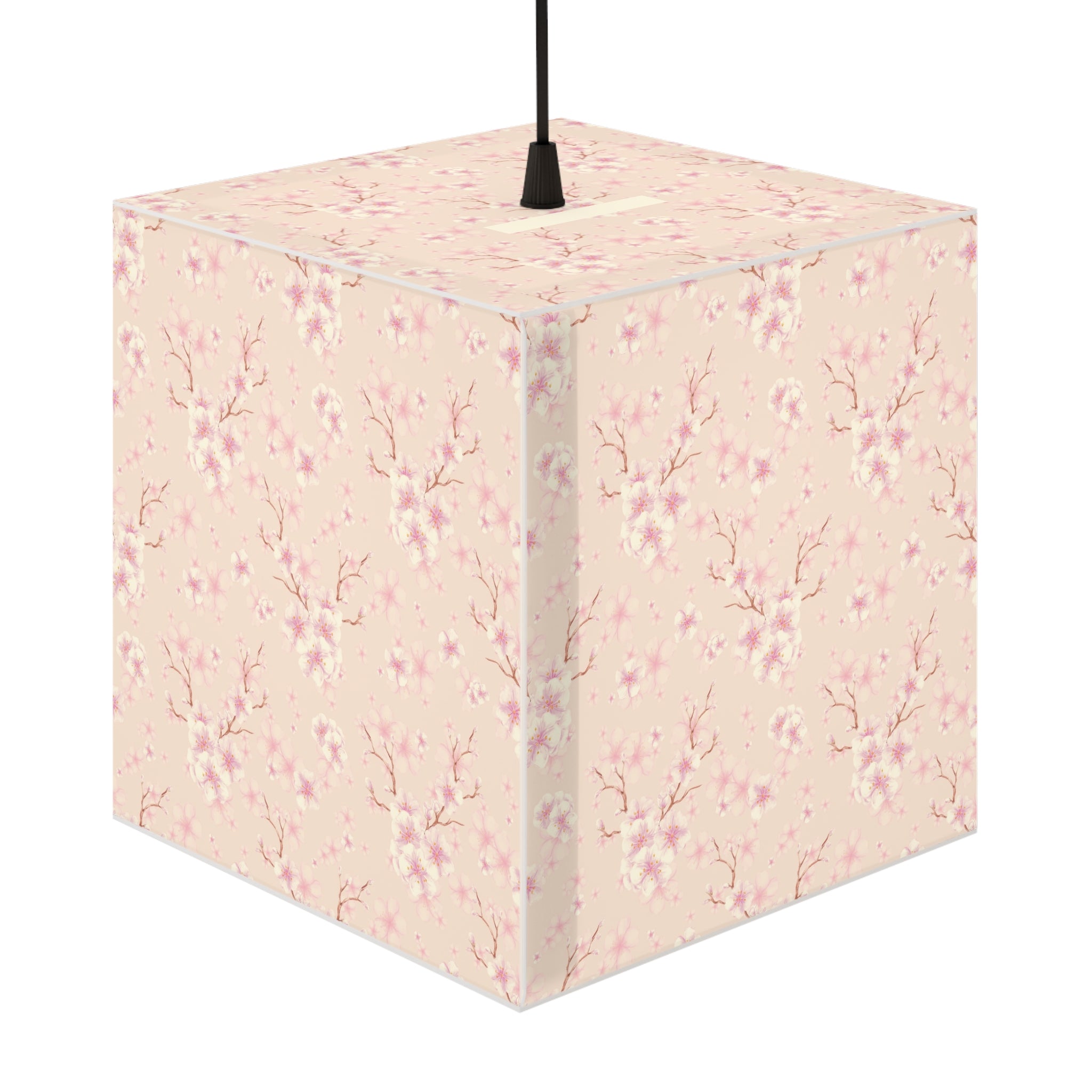 Cherry Blossom Cube Lamp - Pink Floral Light Cube for Bedroom & Nursery