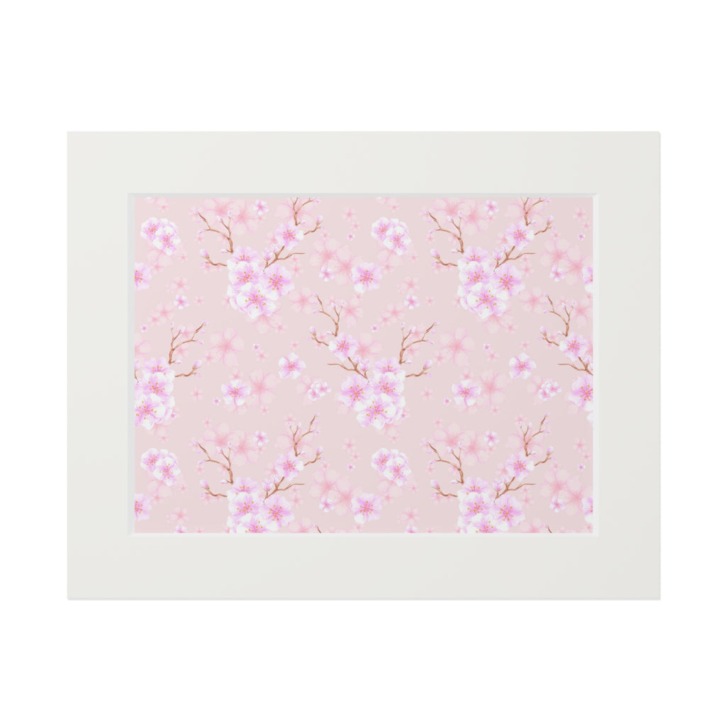 Cherry Blossom Fine Art Print with Passepartout Frame