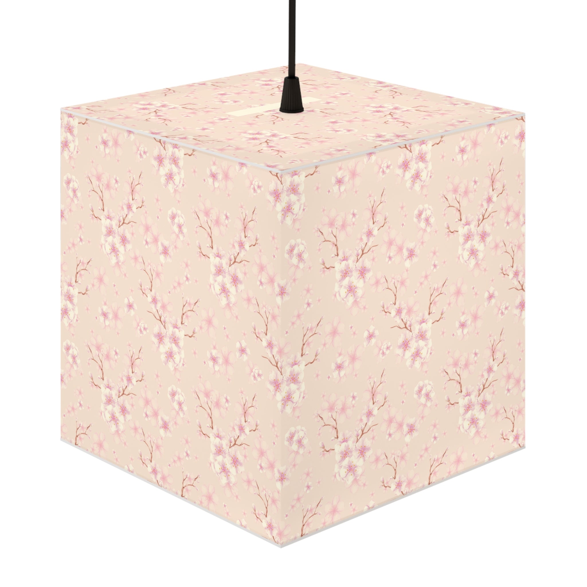 Cherry Blossom Cube Lamp - Pink Floral Light Cube for Bedroom & Nursery