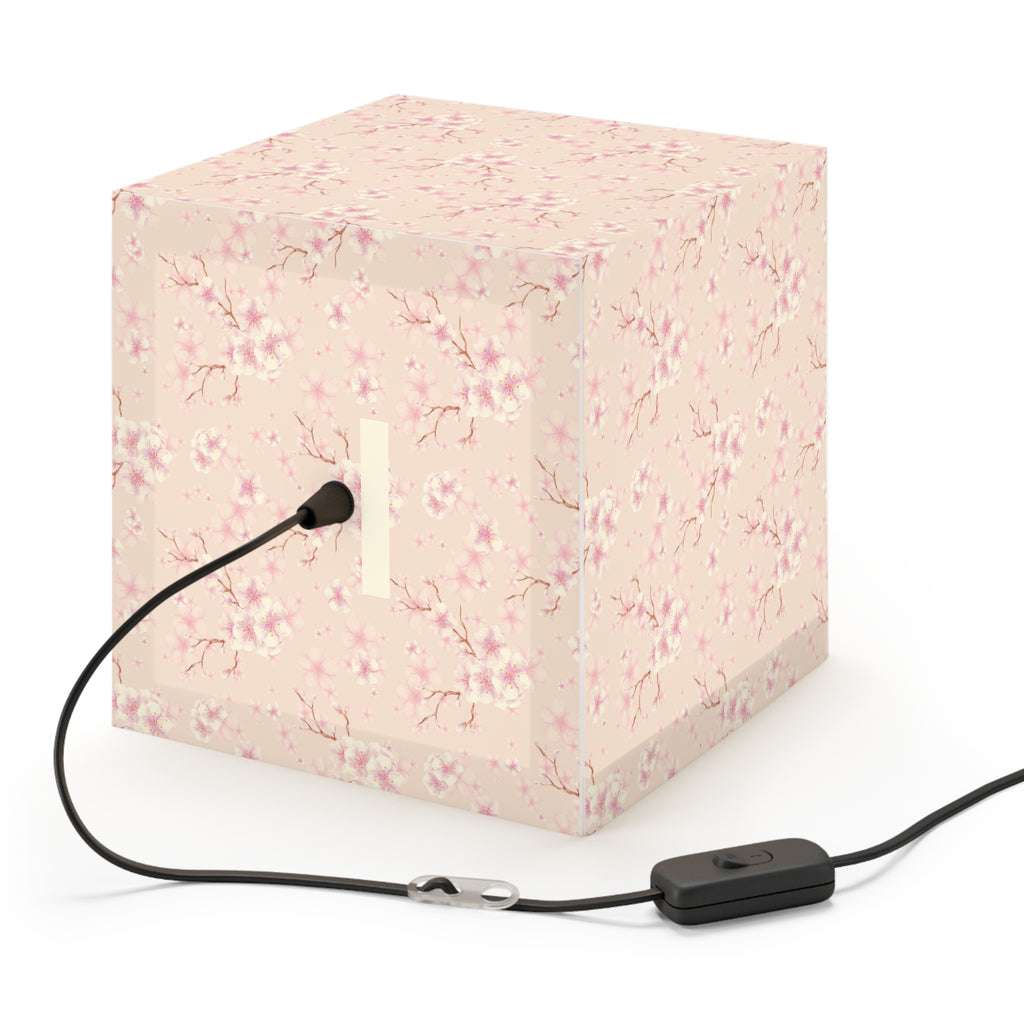 Cherry Blossom Cube Lamp - Pink Floral Light Cube for Bedroom & Nursery