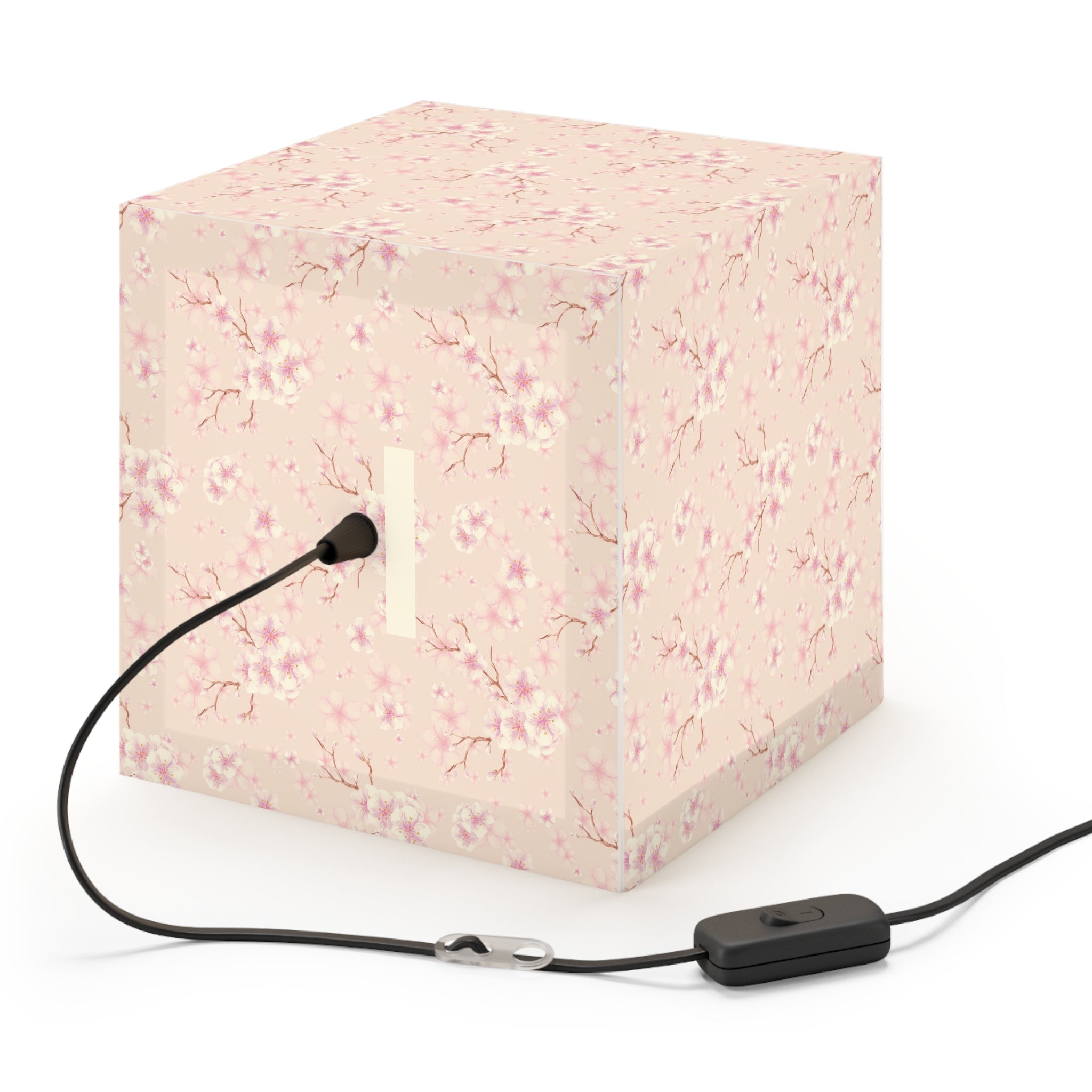 Cherry Blossom Cube Lamp - Pink Floral Light Cube for Bedroom & Nursery