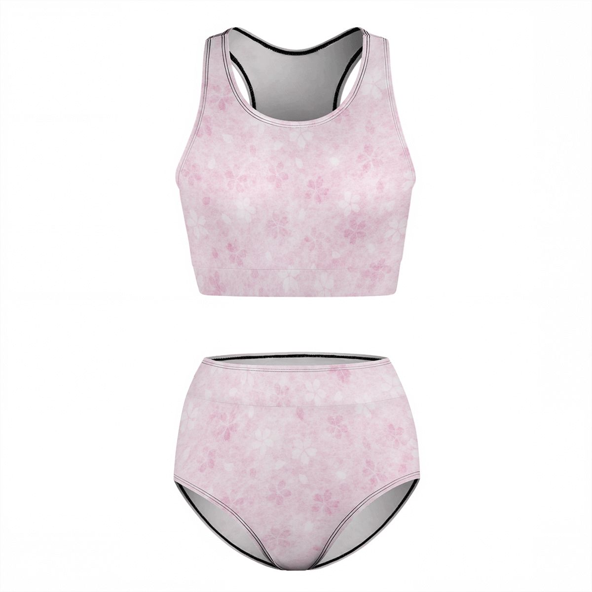 Women's High Cherry Blossom Waisted Bikinis