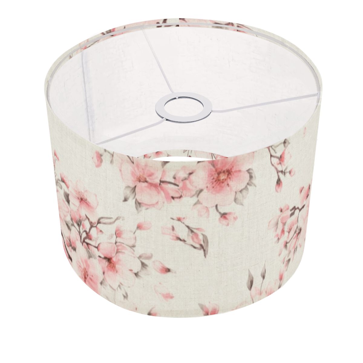 Cherry Blossom White Arc Floor Lamp Shade with Ring