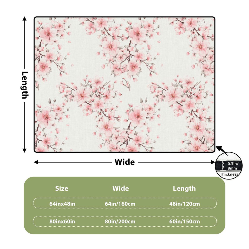 Cherry Blossom White Rug Floor Carpet