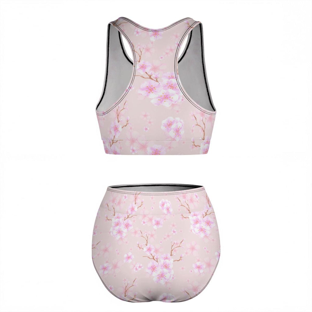 Women's Cherry Blossom High Waisted Bikinis