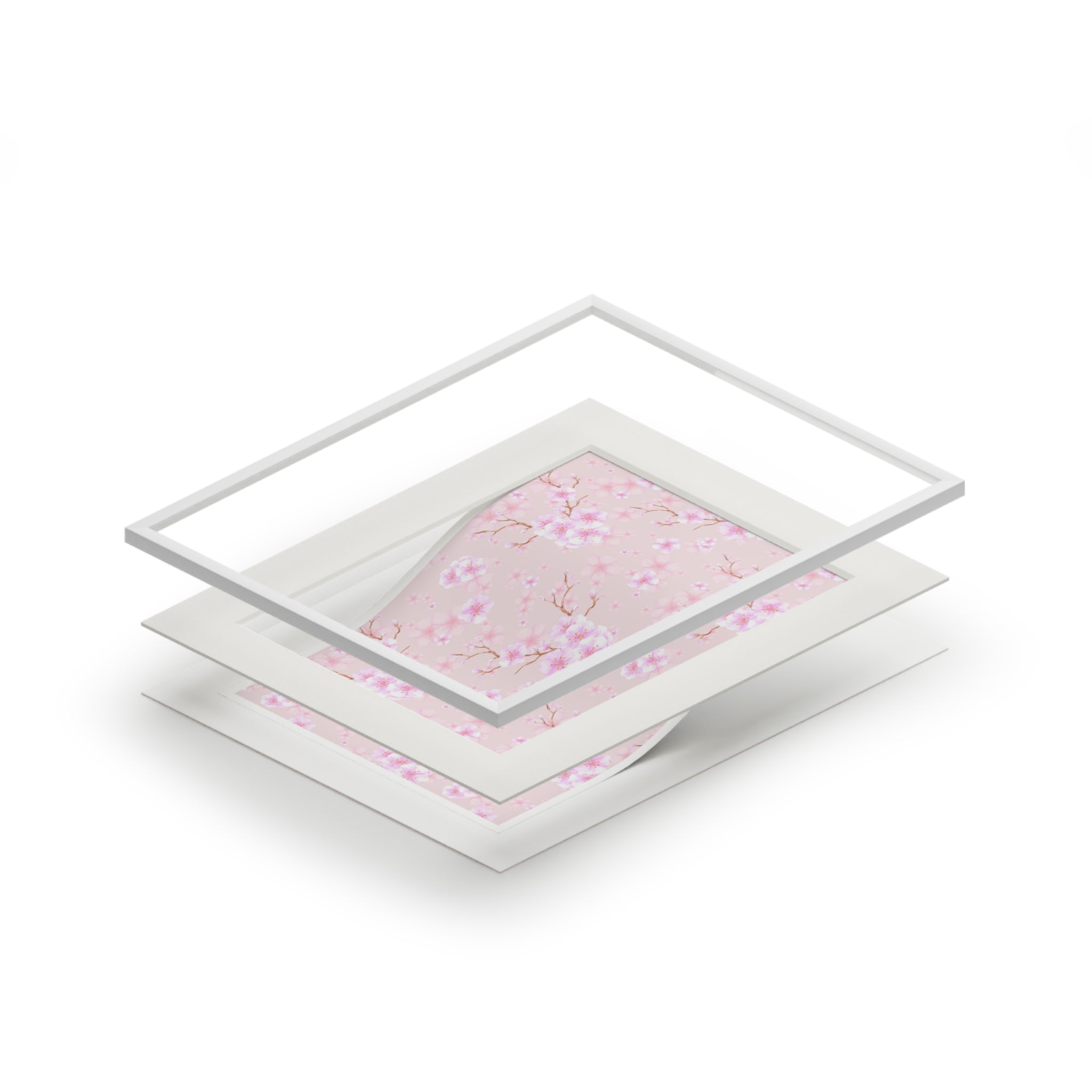 Cherry Blossom Fine Art Print with Passepartout Frame
