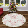 Cherry Blossom Multiple Sizes Round Area Rug with Tassels