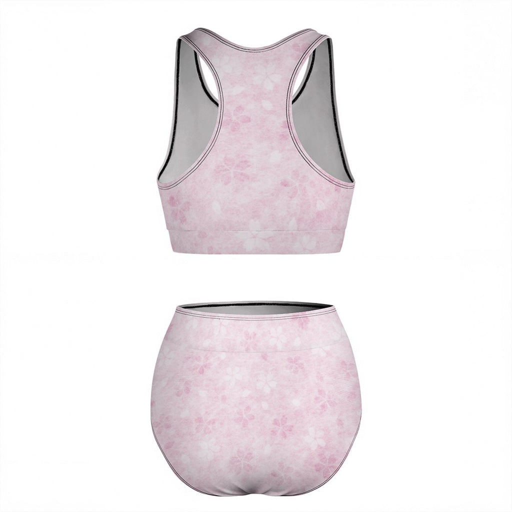 Women's High Cherry Blossom Waisted Bikinis