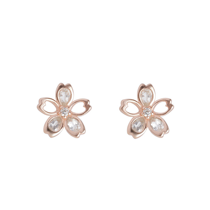 New Zircon Cherry Blossom Earrings