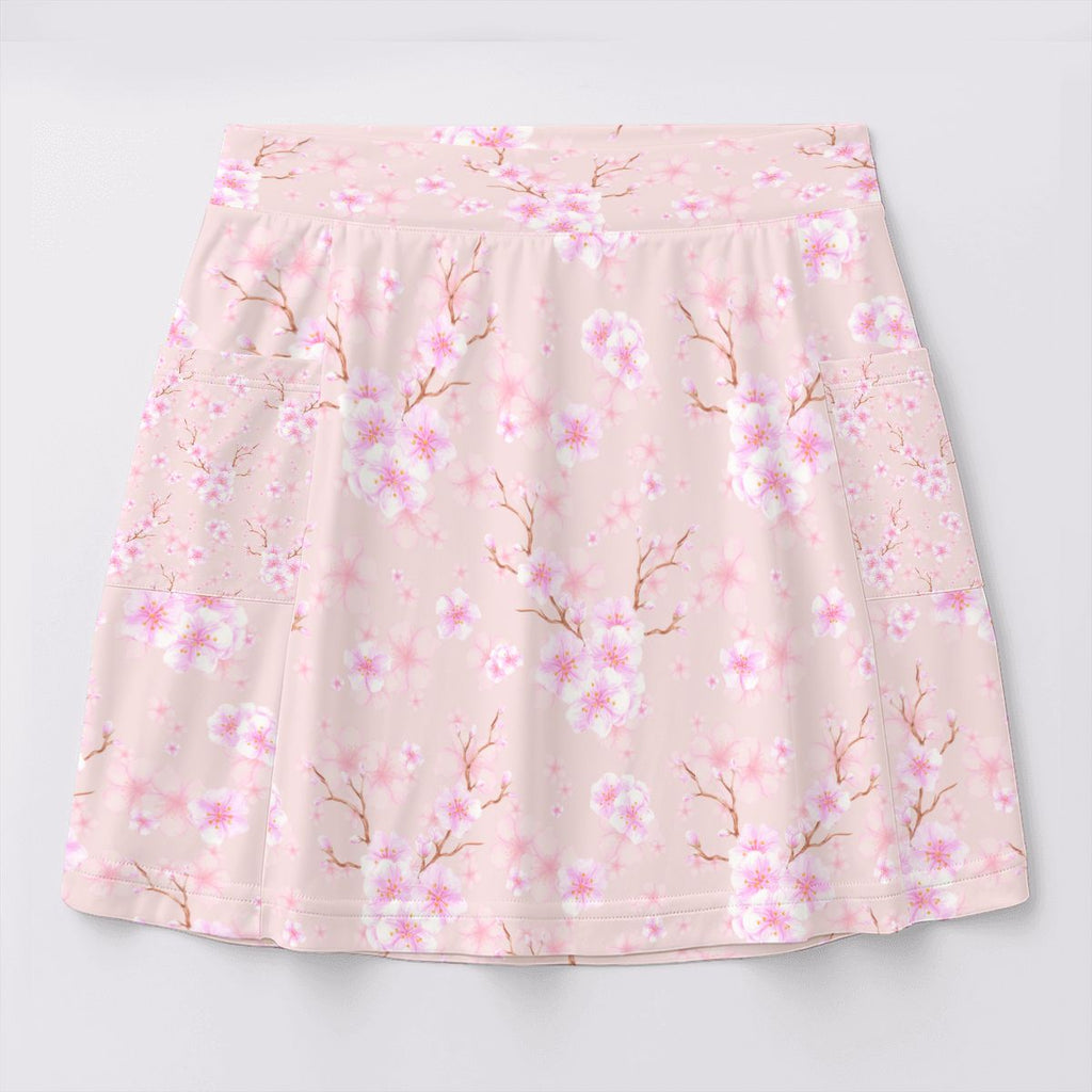 Women's Cherry Blossom Tennis Skort with Pockets