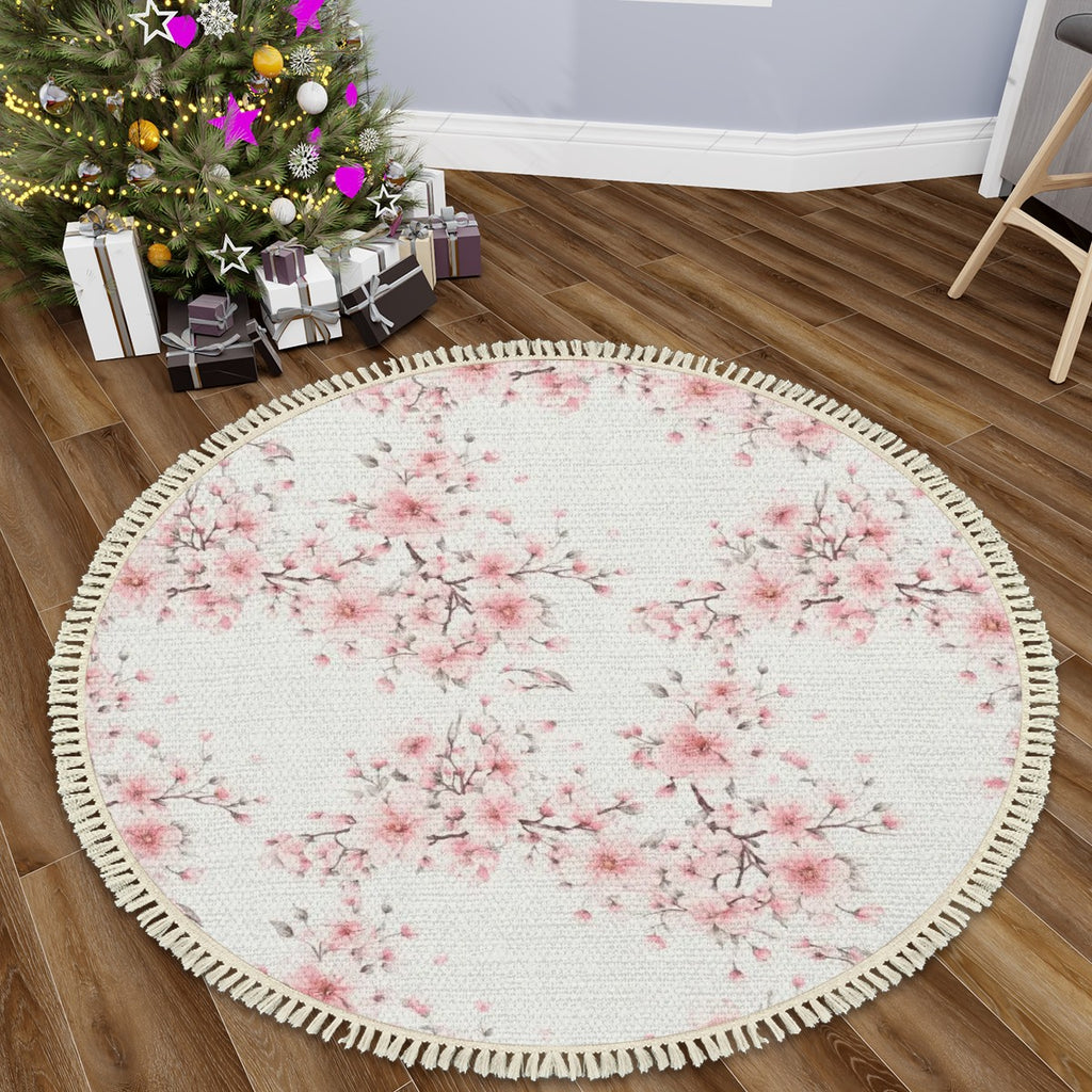 Cherry Blossom White Rug Floor Carpet